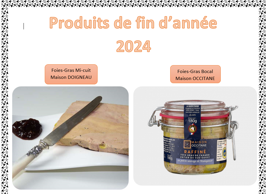 Commande de gastronomie de fin d'année